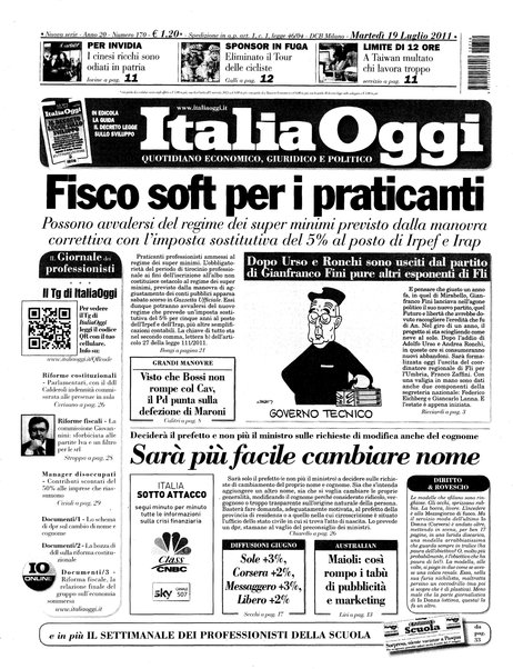 Italia oggi : quotidiano di economia finanza e politica